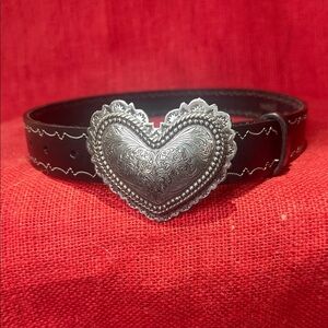 Brighton Black Belt with Silver Heart Buckle